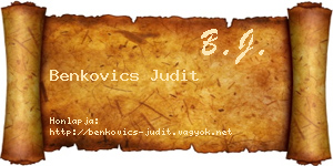Benkovics Judit névjegykártya